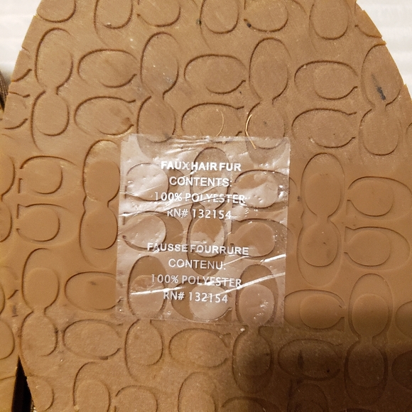 Coach Brown Patterned Slippers 10 - Picture 8 of 10